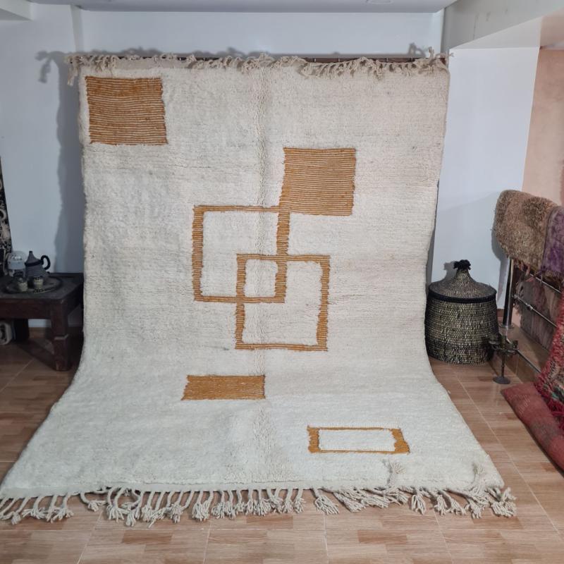 White Ghazi Marokkaans handgemaakt tapijt